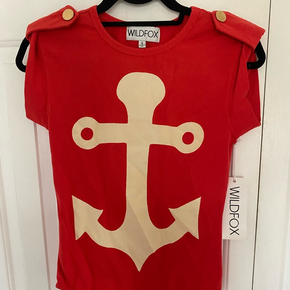 Wildfox Anchor bodysuit in Red size Small NWT